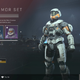 A spartan wearing expensive HAZOP armor stands in the Halo Infinite microtransactionstore.